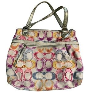 Vintage coach  poppy dream Multicolor Signature C print Tote Bag